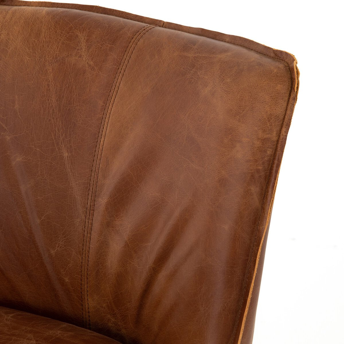 Ayla Top Grain Leather Dining Chair - Sienna Chestnut