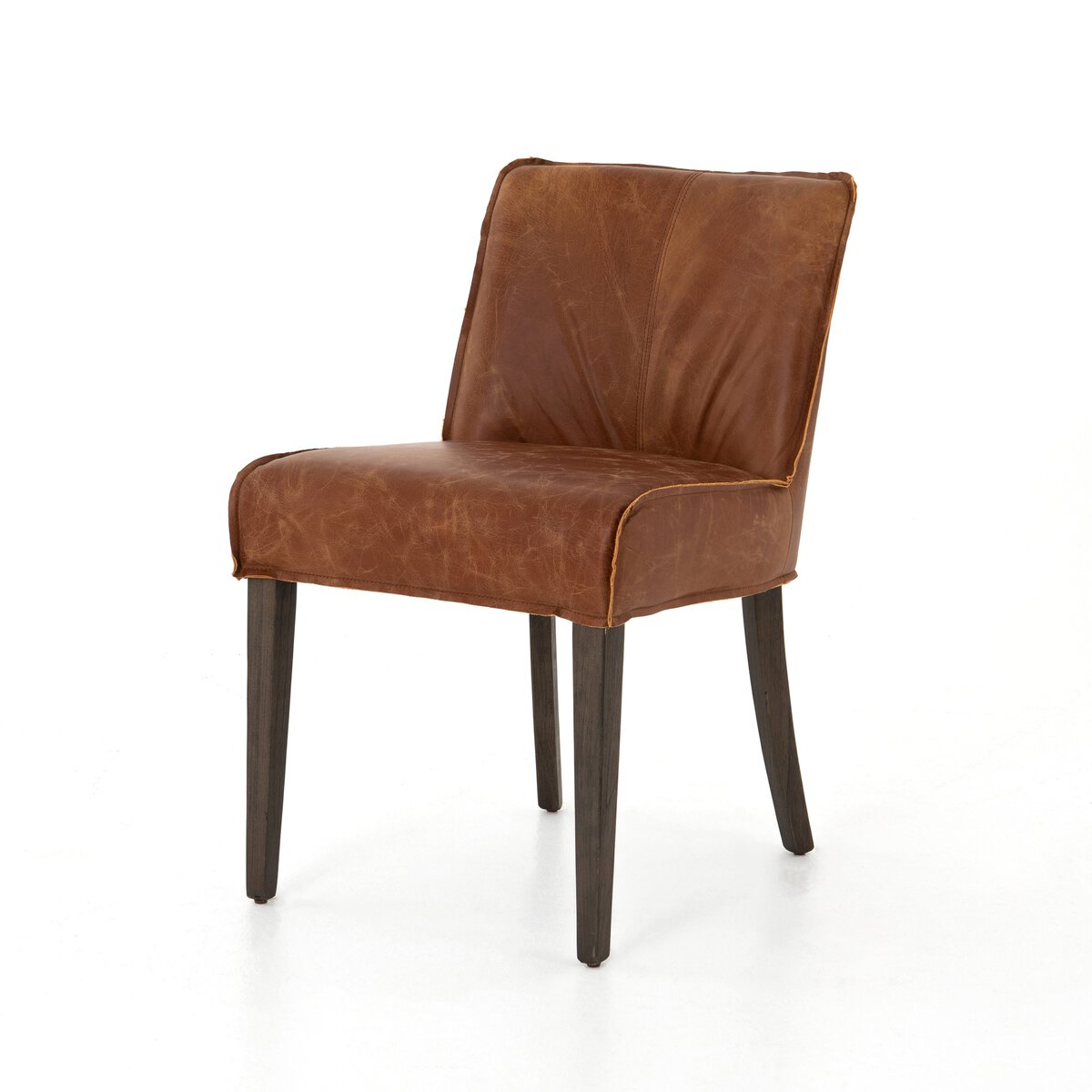 Ayla Top Grain Leather Dining Chair - Sienna Chestnut