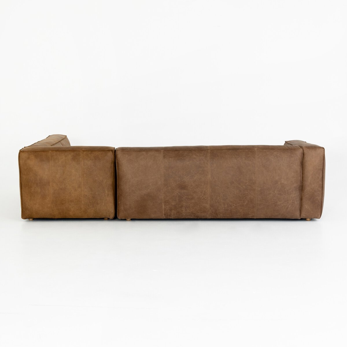 Malek 120" Top Grain Leather LAF Sectional - Natural Washed Sand