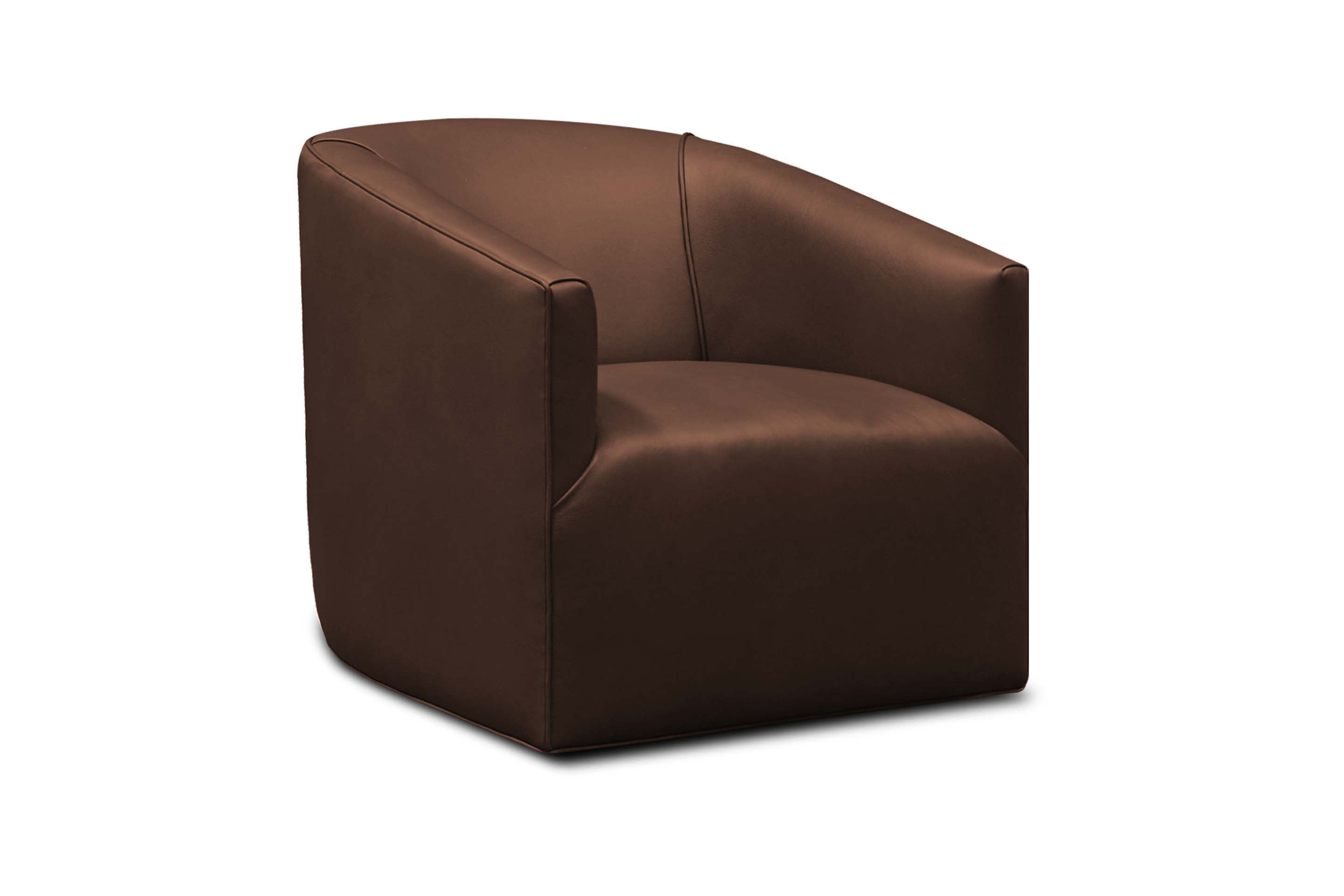 Korrie Top Grain Leather Swivel Chair - Napa Pecan