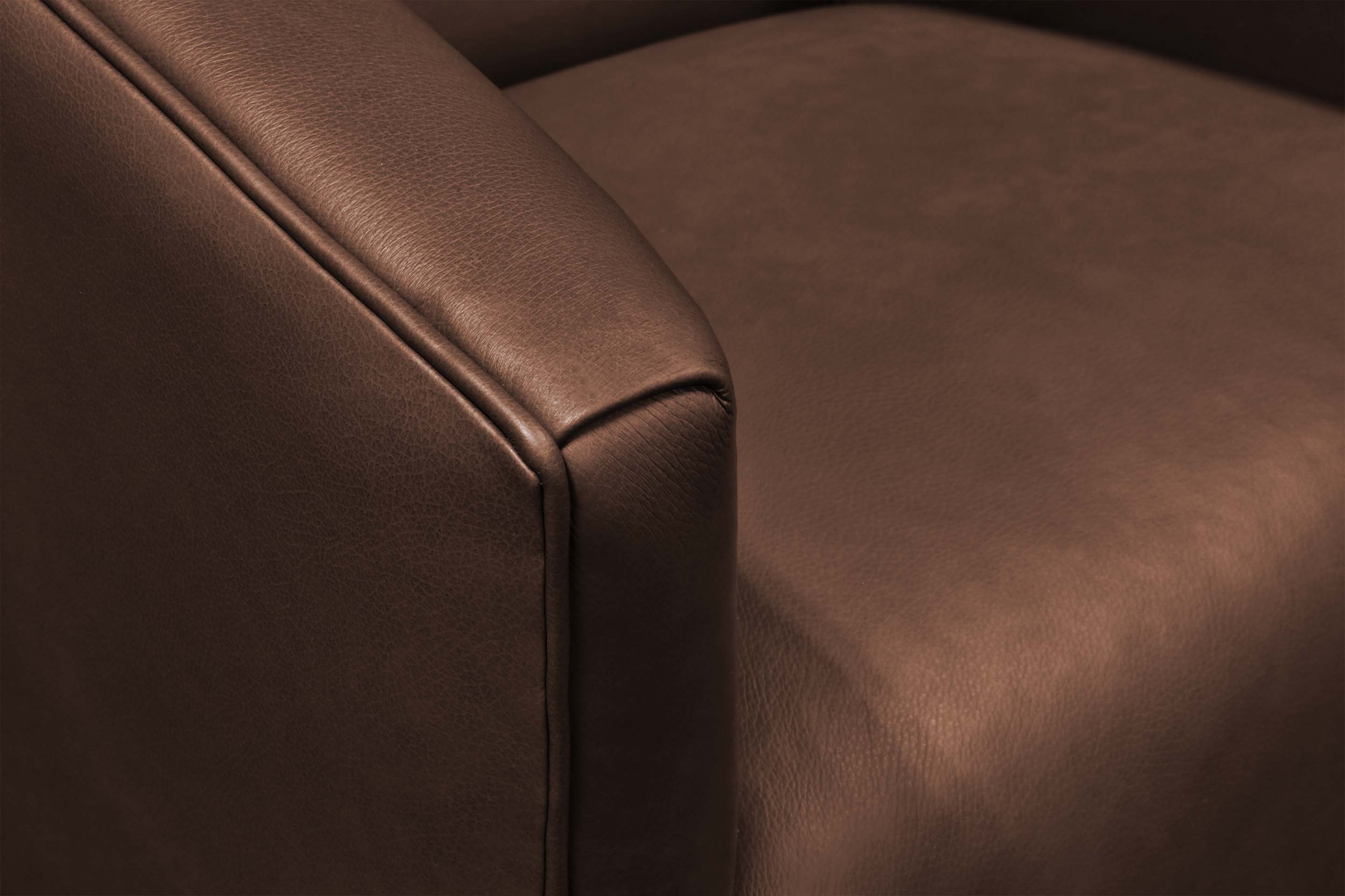 Korrie 30" Top Grain Leather Swivel Chair - Napa Pecan