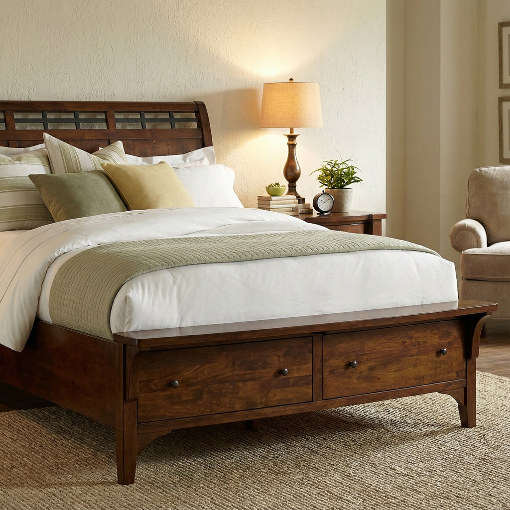 Cashiers 76" Mahogany Queen Storage Bed - Cocoa