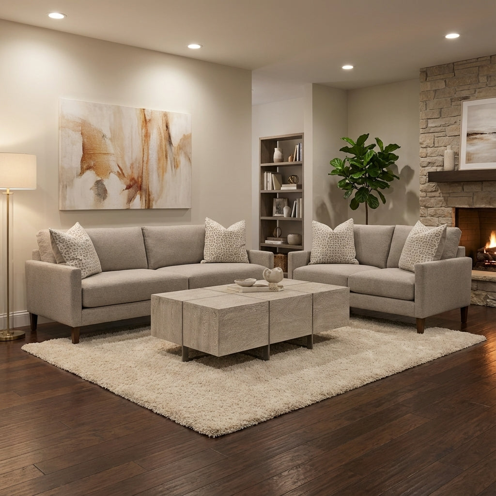 Chelsea Quick Ship 86" 2 Cushion Sofa - Performance Greige