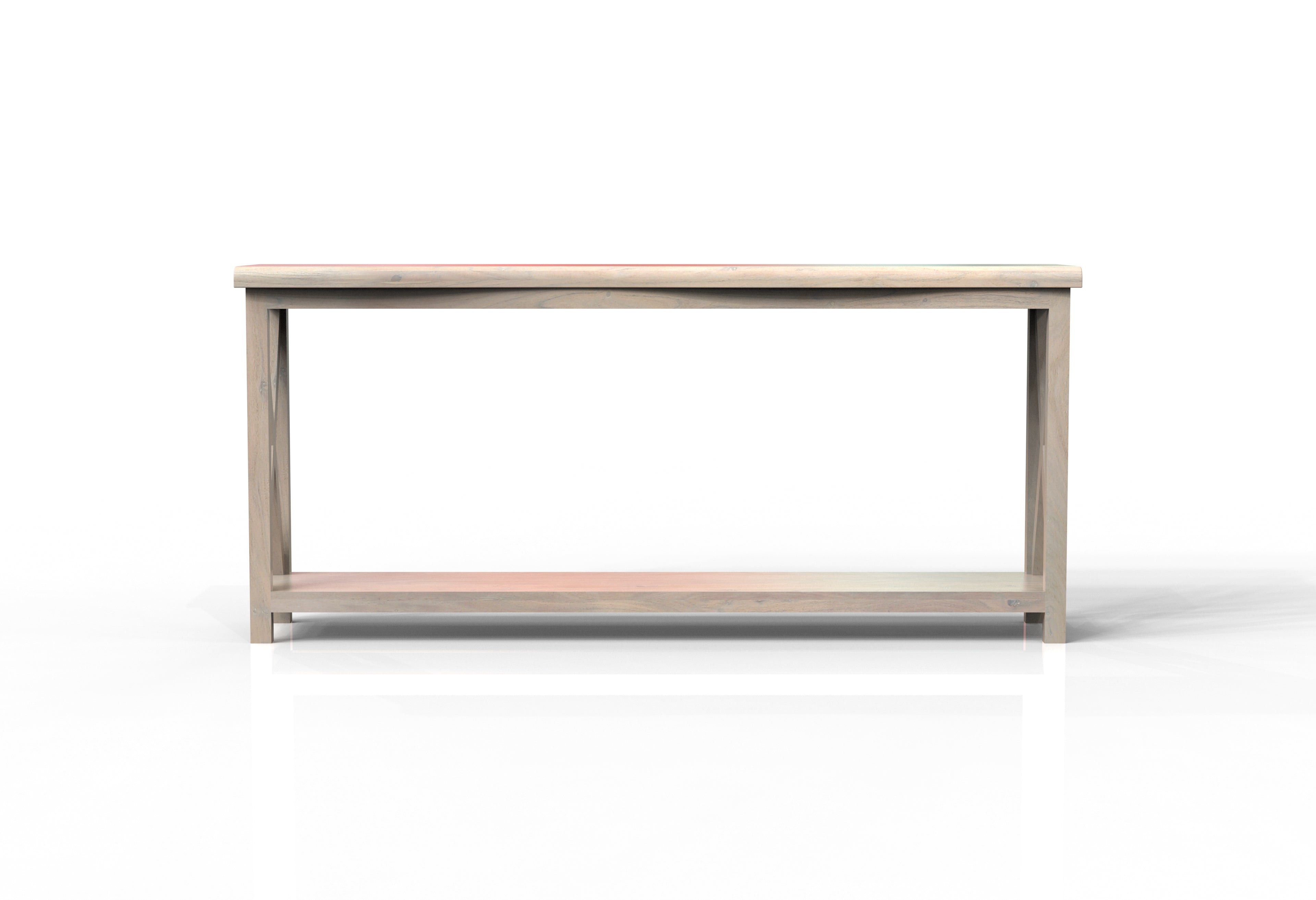 Malcolm Acacia 80" Live Edge Console Table - New White Wash