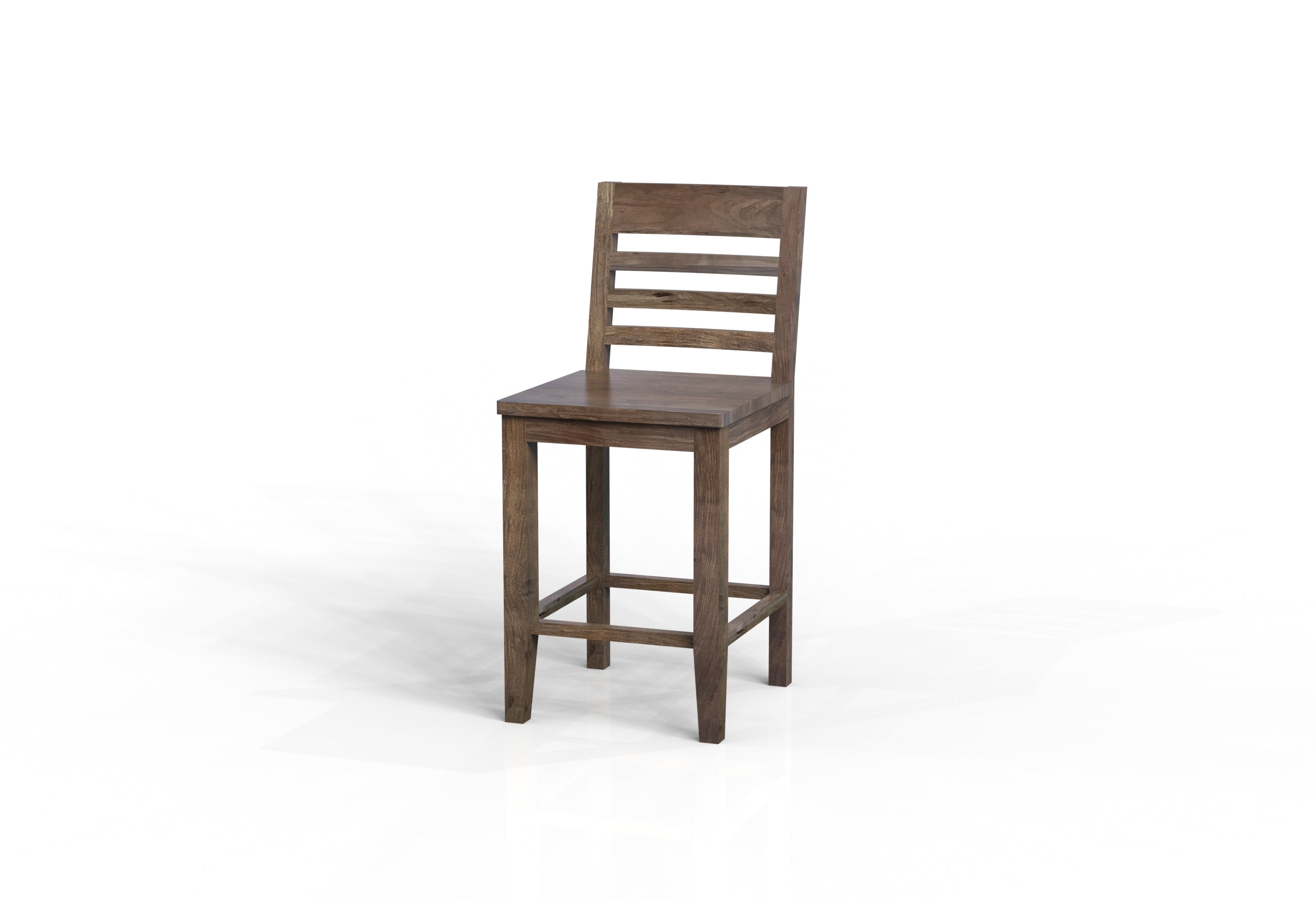 Malcolm Acacia Ladderback Counter Stool - Natural + Smoke