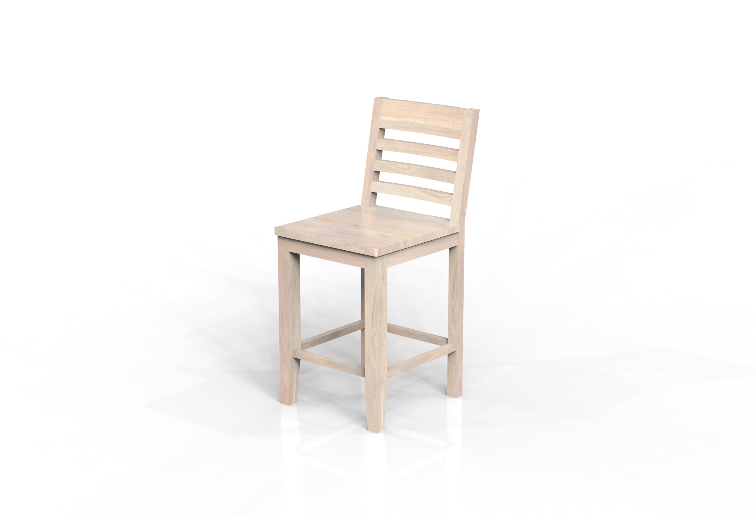 Malcolm Acacia Ladderback Counter Stool - New White Wash