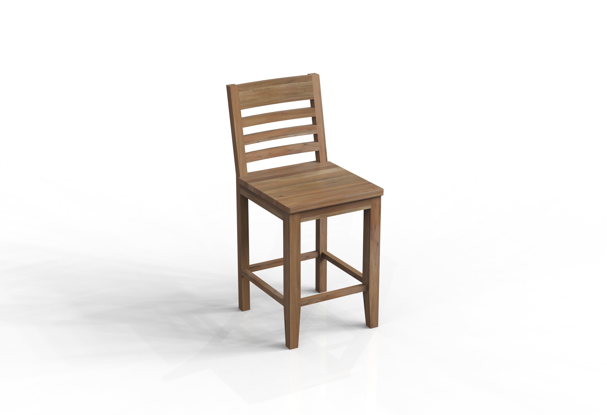 Malcolm Acacia Ladderback Counter Stool - Natural + Gray