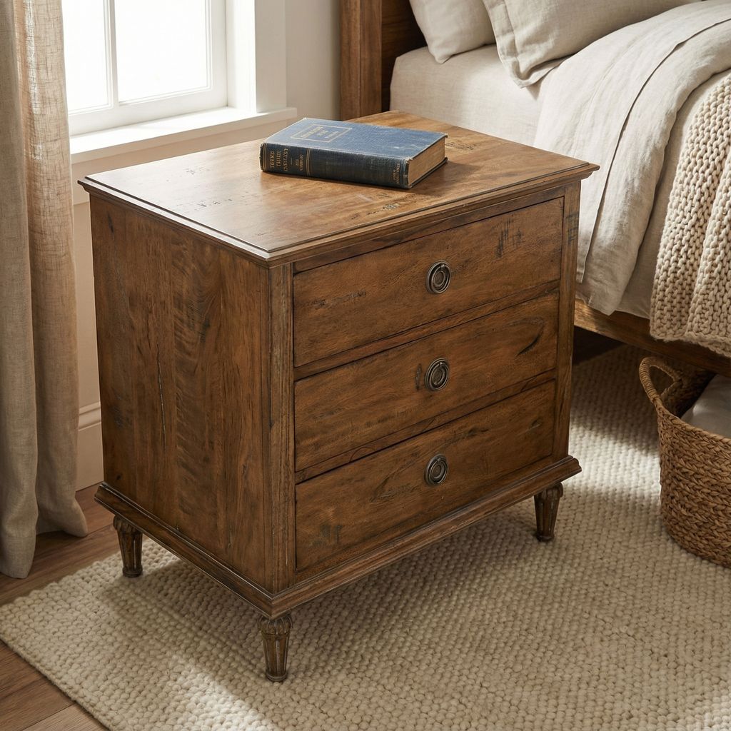 Crestwood 32" 3 Drawer Nightstand - Beechwood