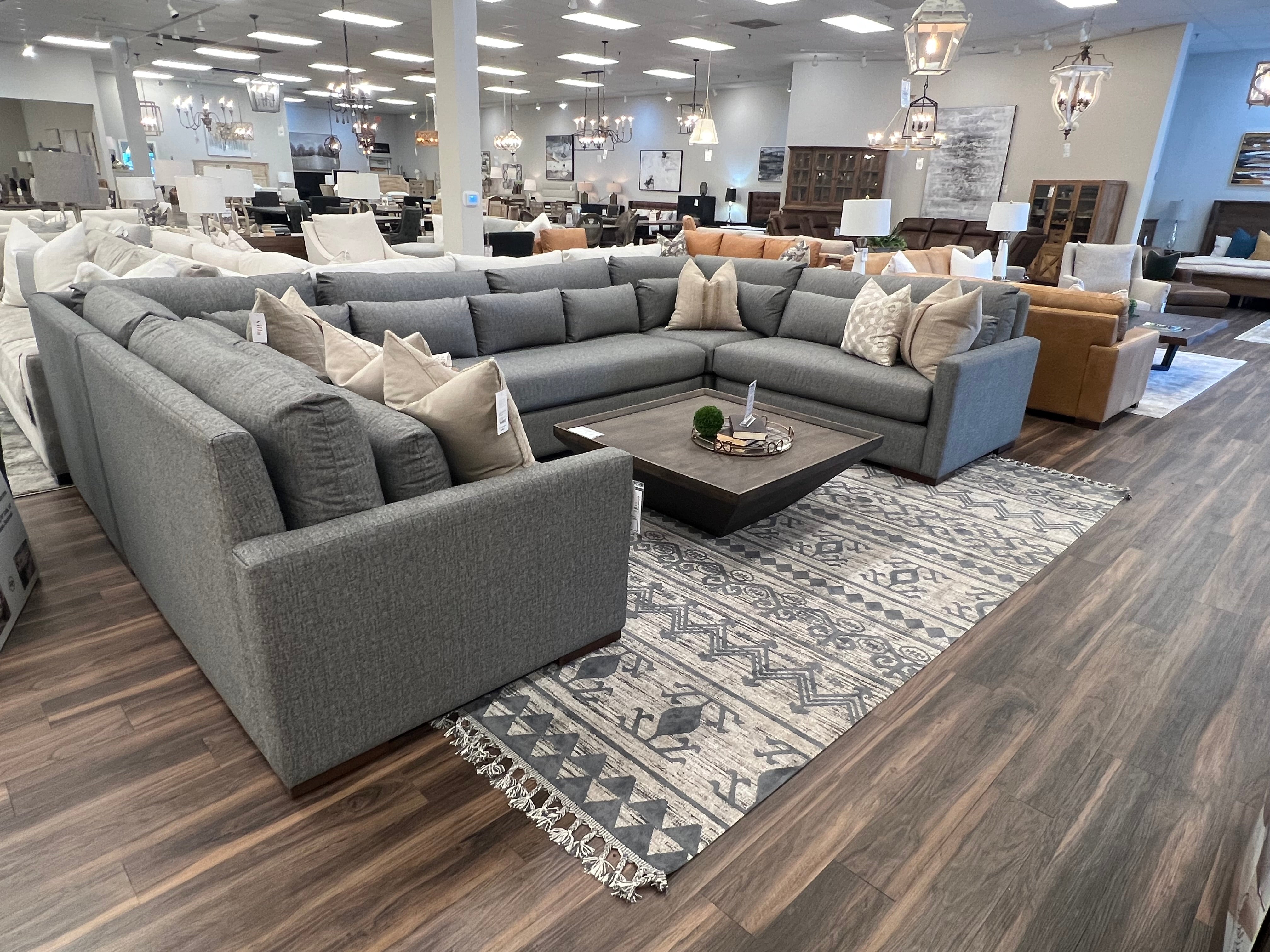 Glenda 170" x 104" x 104" Quick Ship Bench Cushion Sectional - Crypton Pepper