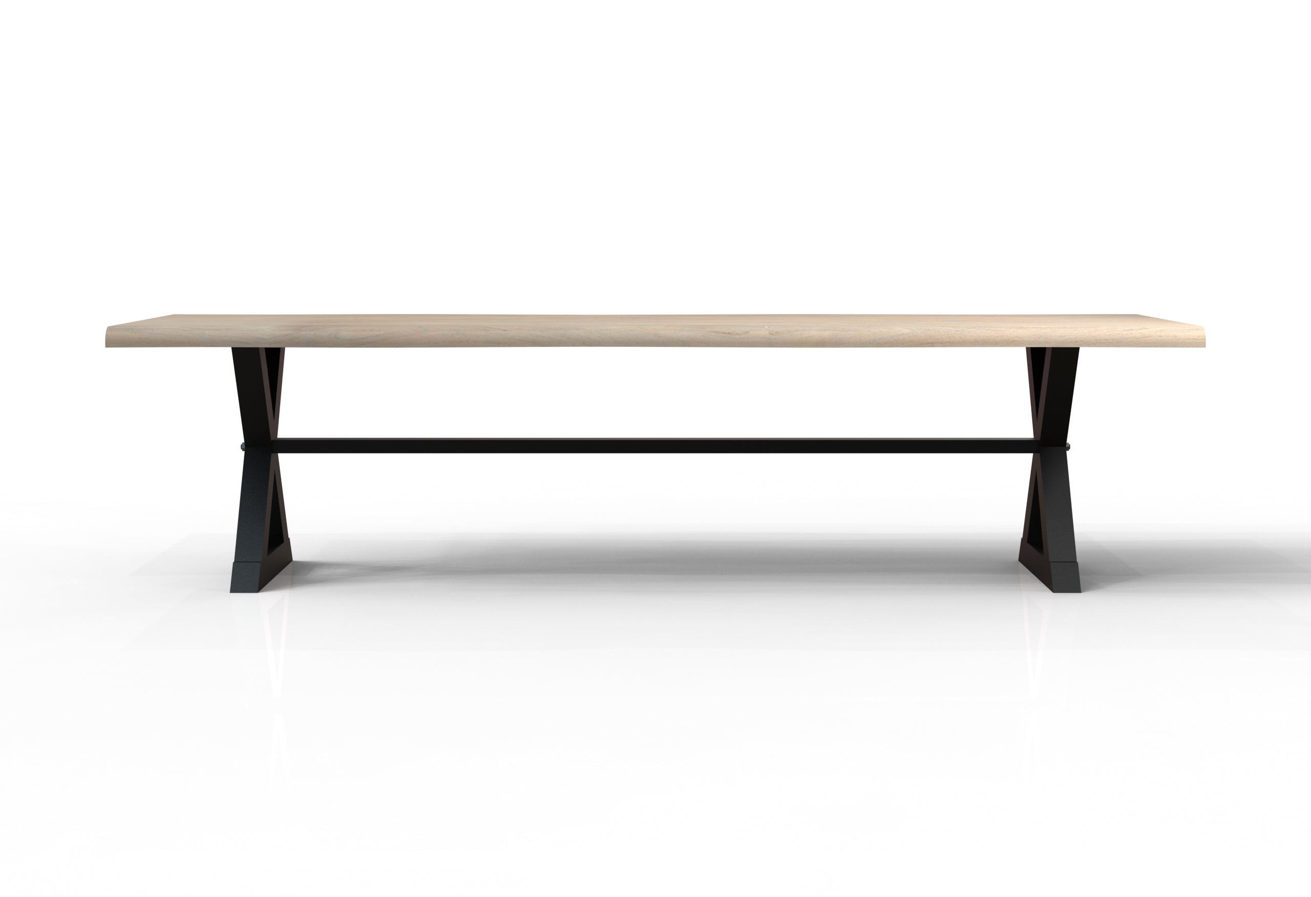 Malcolm Acacia 108' Live Edge Dining Table - New White Wash