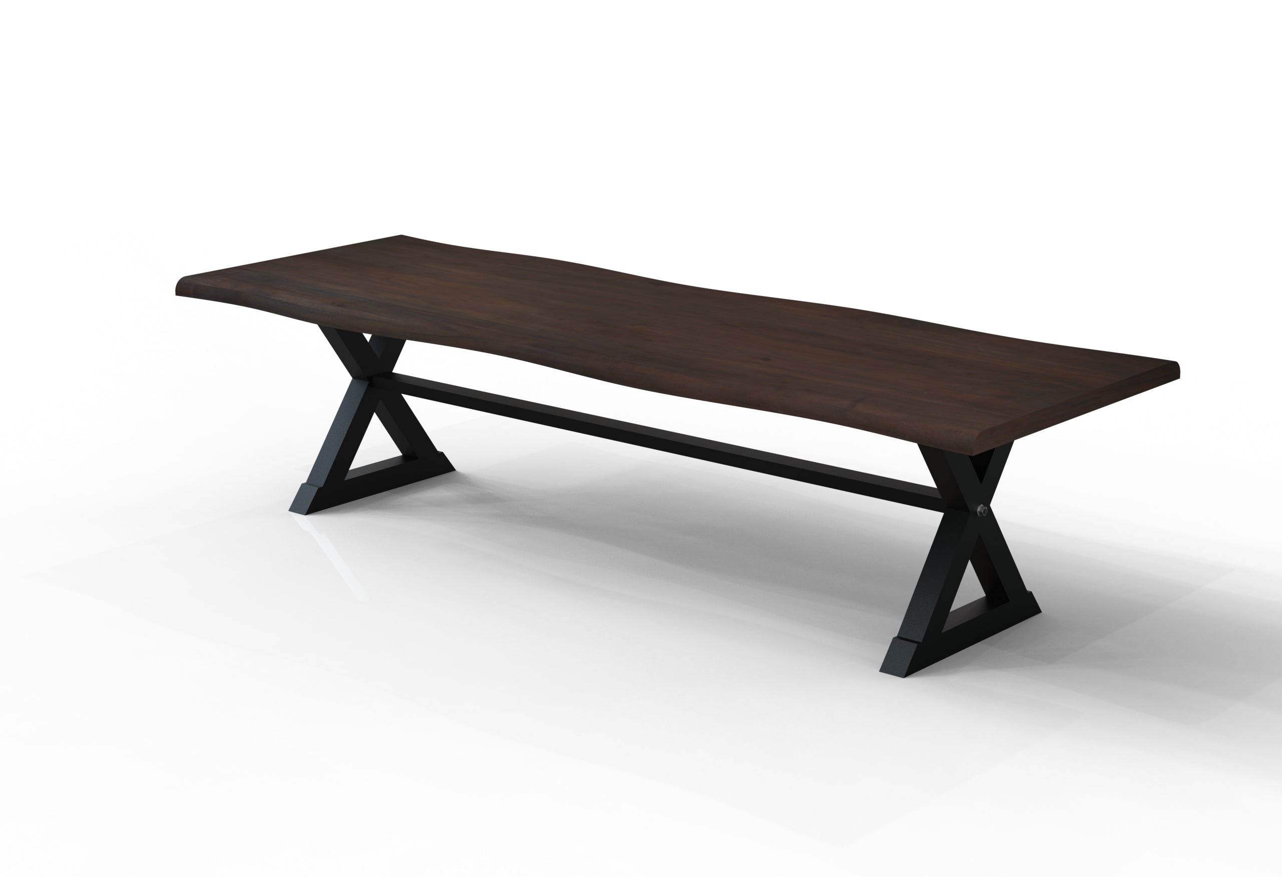Malcolm Acacia 120" Live Edge Dining Table - Natural + Black