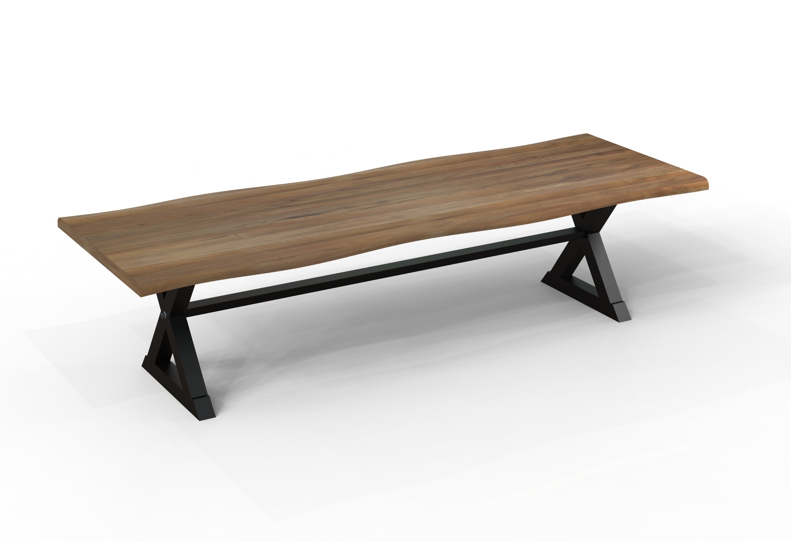 Malcolm Acacia 120" Live Edge Dining Table - Natural + Gray