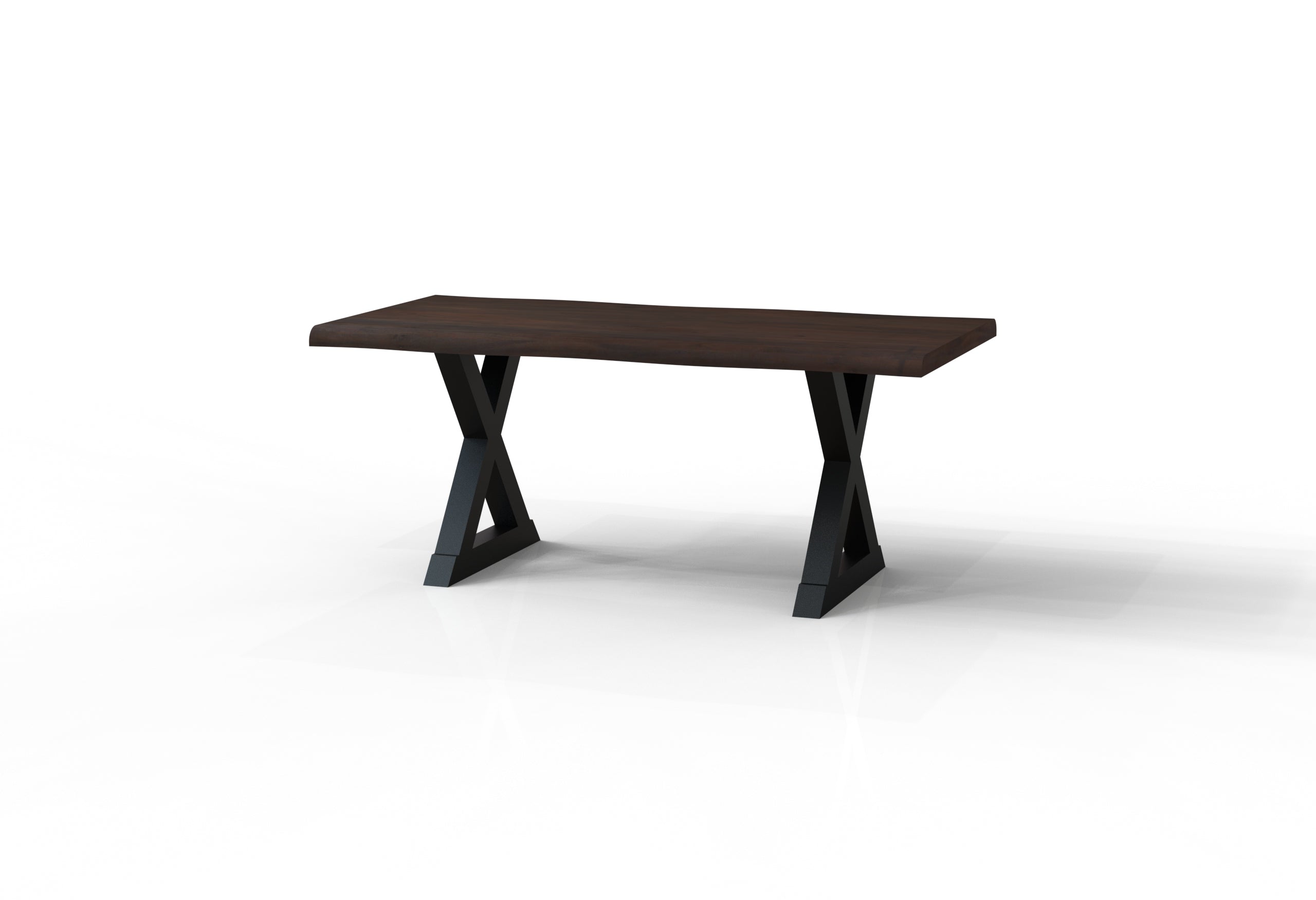 Malcolm Acacia 72" Live Edge Dining Table - Natural + Black