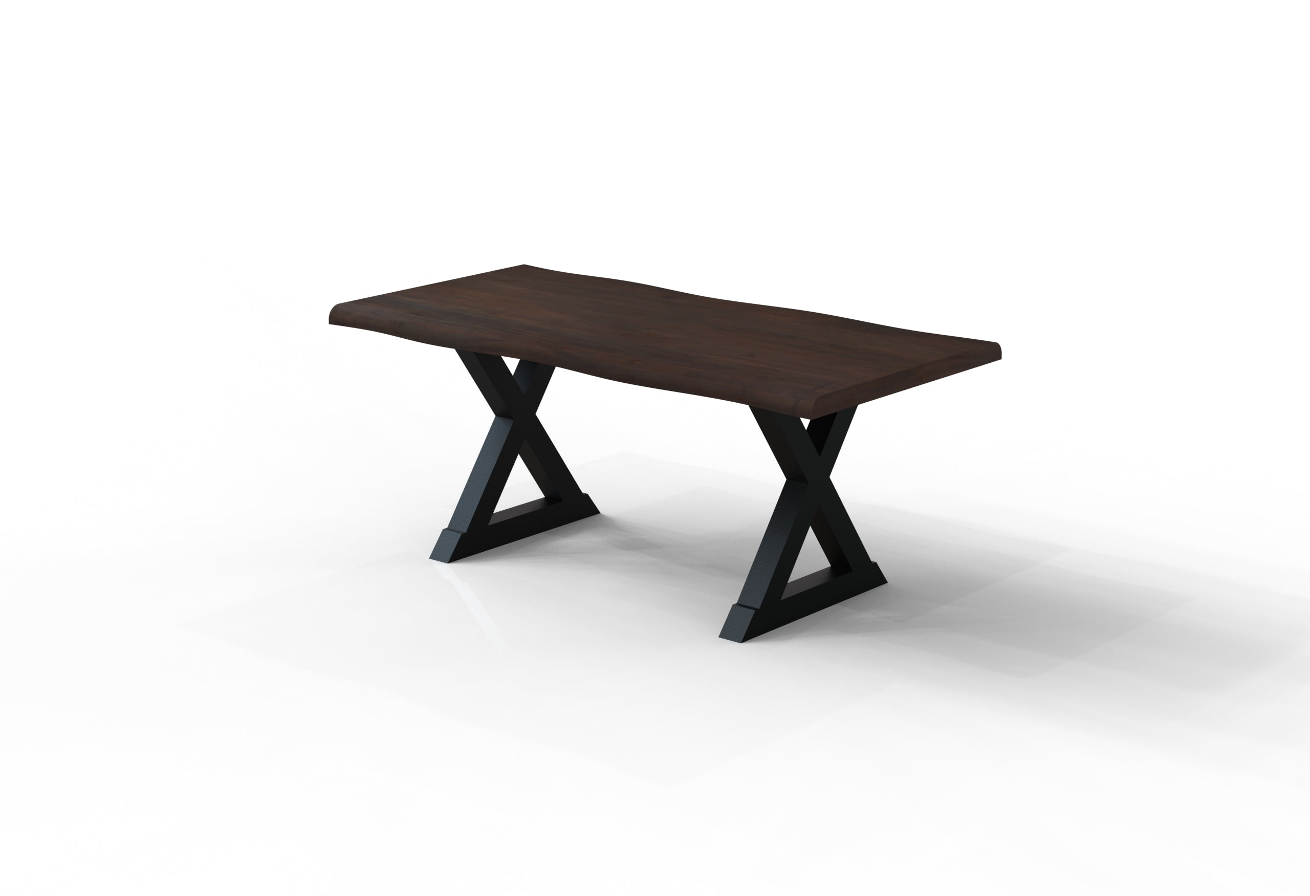 Malcolm Acacia 72" Live Edge Dining Table - Natural + Black