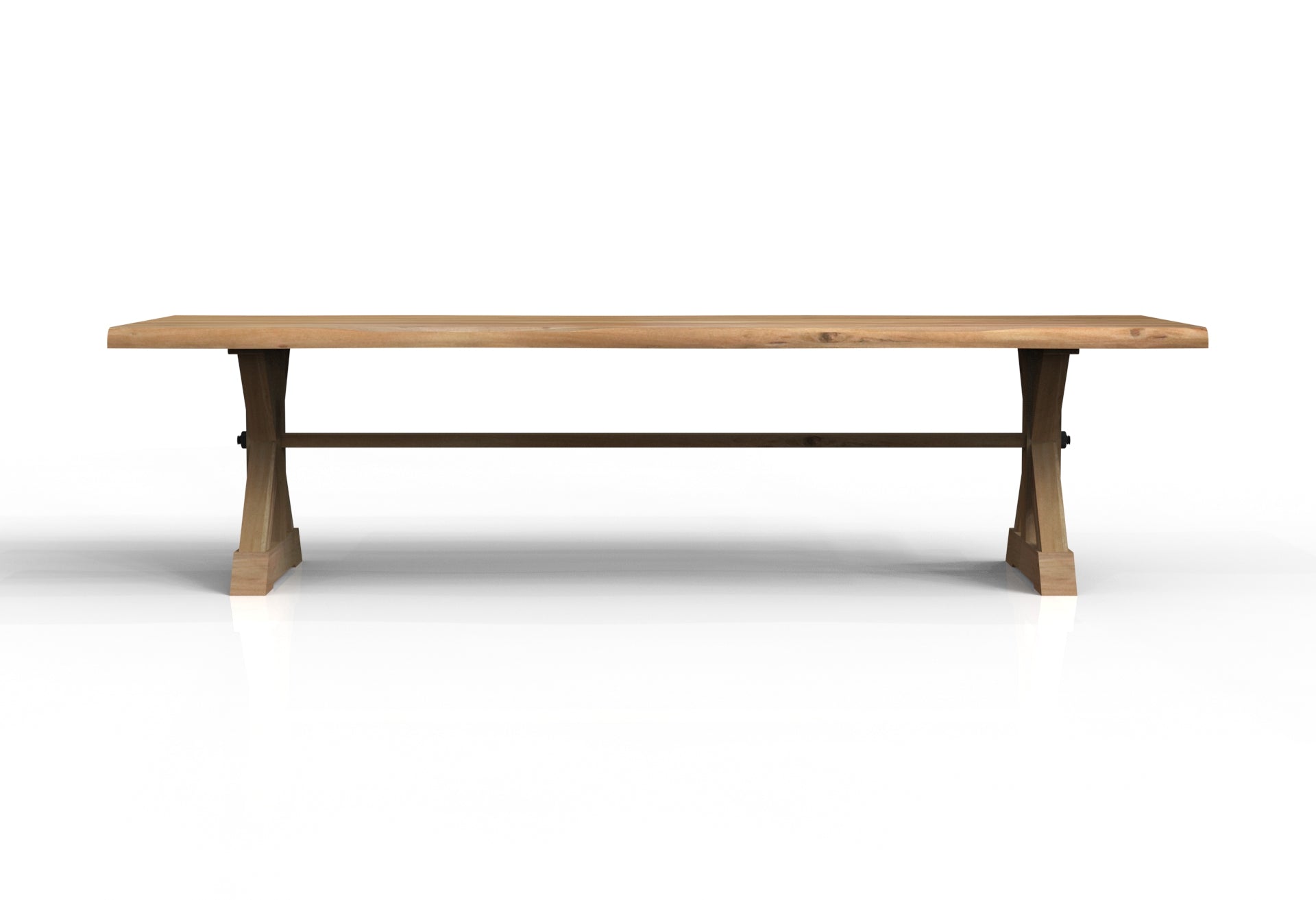 Malcolm Acacia 120" Live Edge Dining Table - Natural + Gray