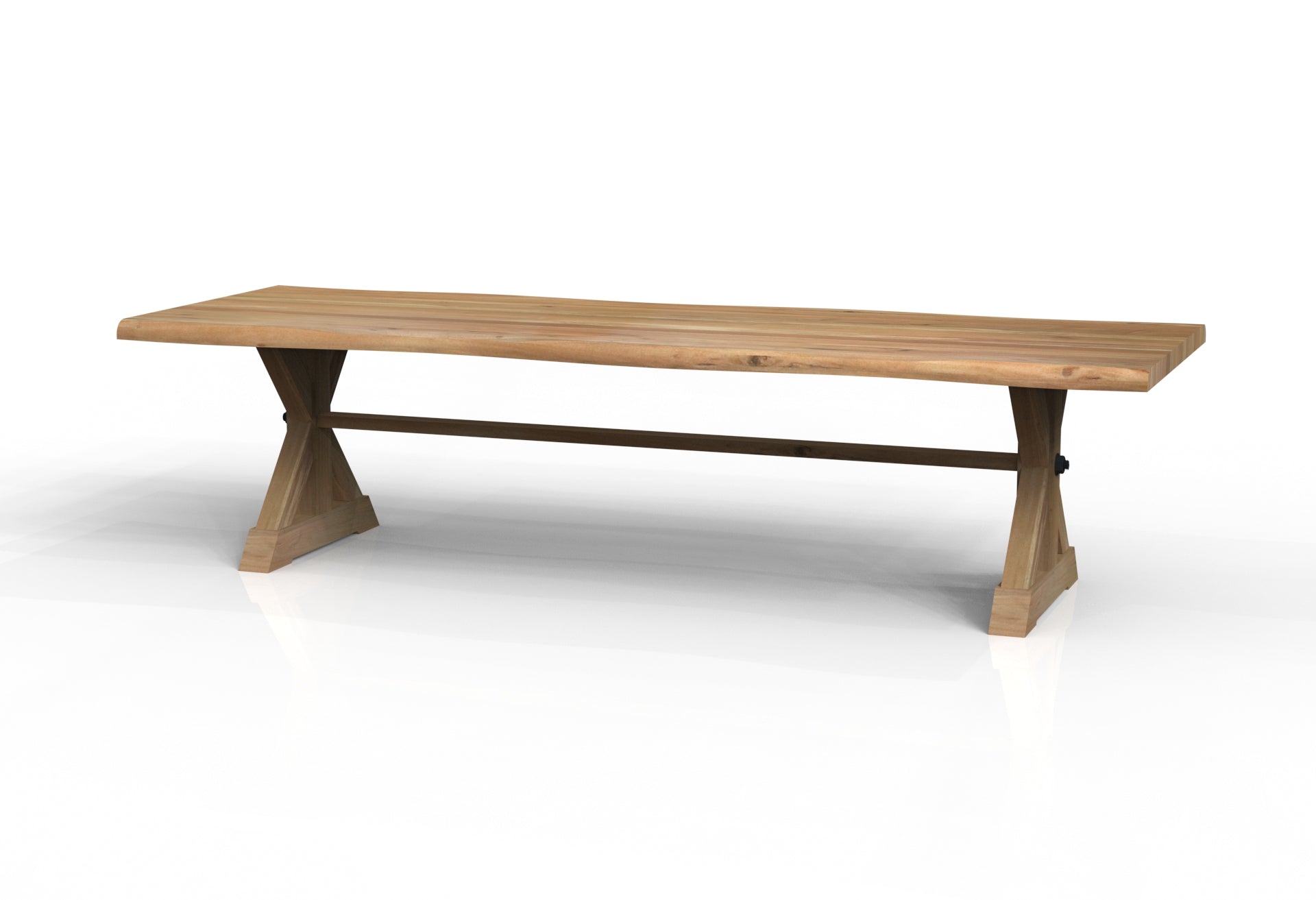 Malcolm Acacia 120" Live Edge Dining Table - Natural + Gray