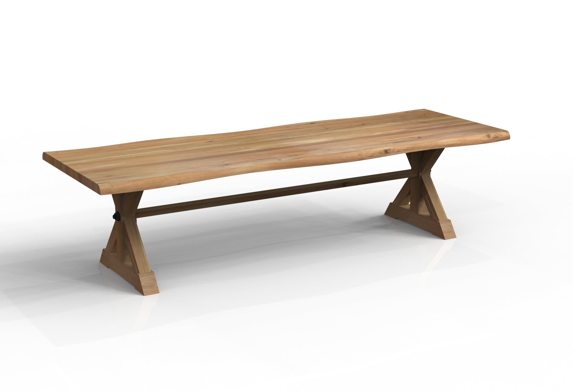 Malcolm Acacia 120" Live Edge Dining Table - Natural + Gray