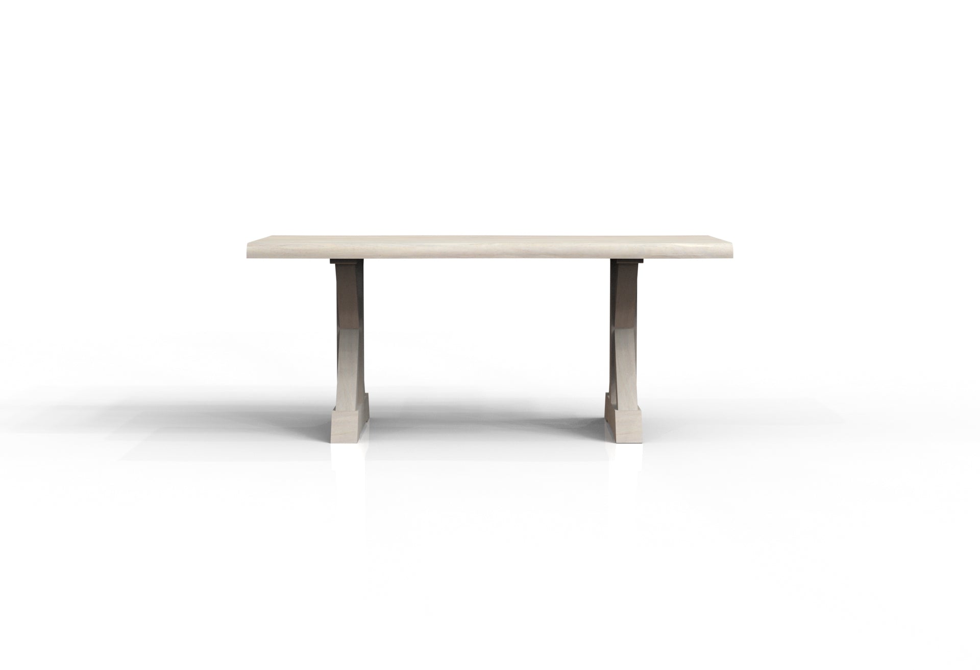 Malcolm Acacia 72' Live Edge Dining Table - New White Wash