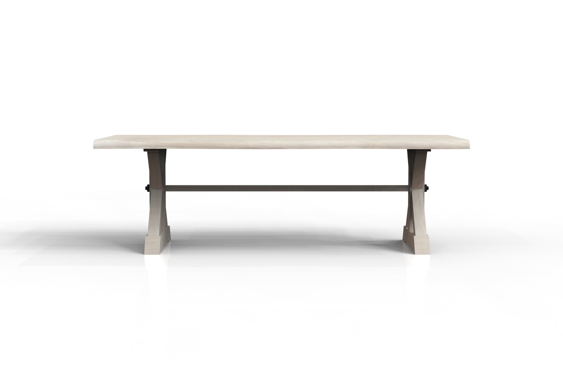 Malcolm Acacia 96' Live Edge Dining Table - New White Wash