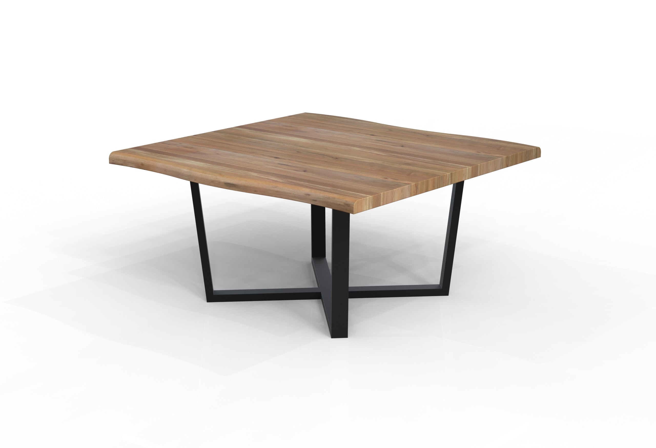 Malcolm 60" Acacia Live Edge Square Dining Table - Natural + Gray