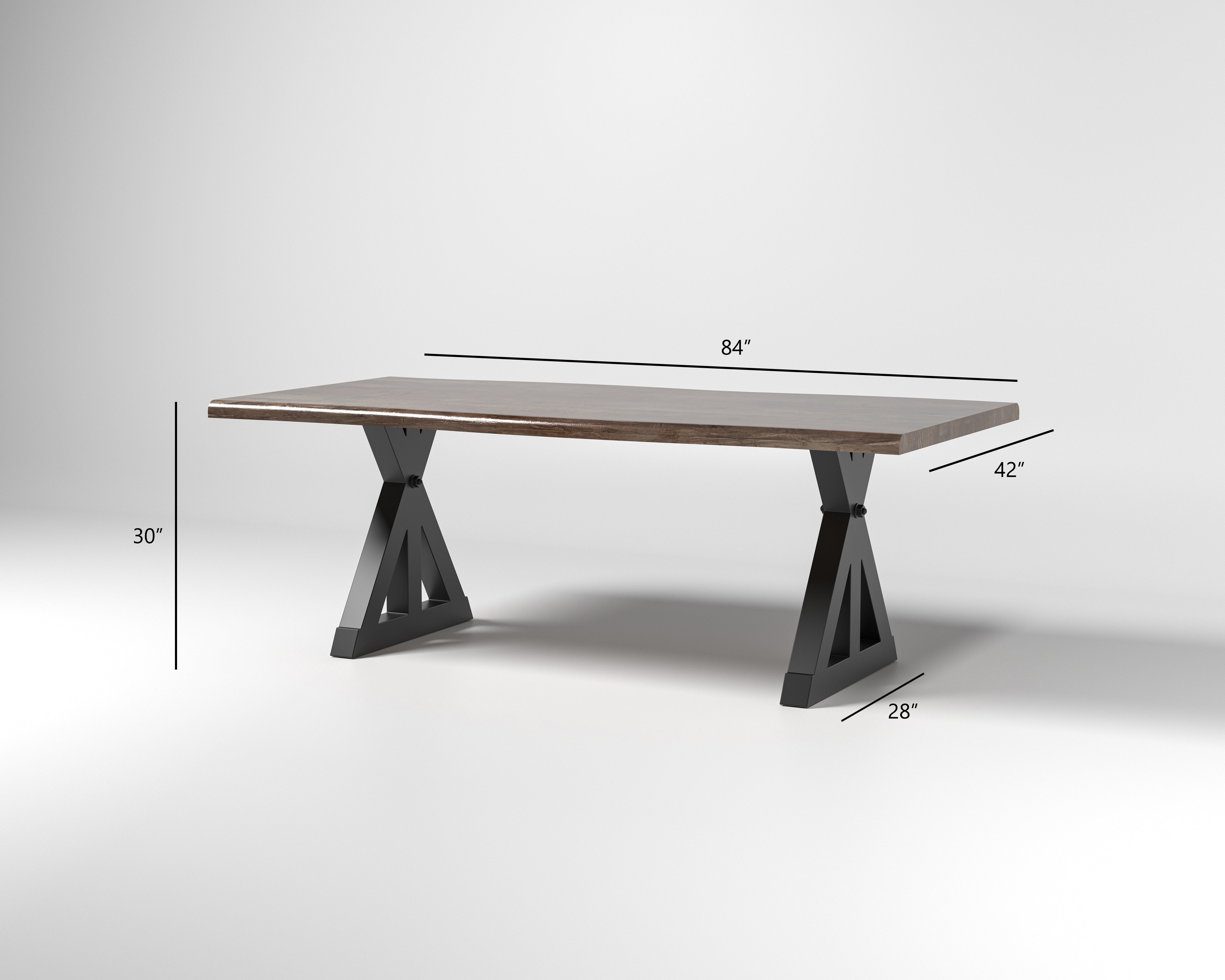 Nathan 84" Live Edge Dining Table - Tempest