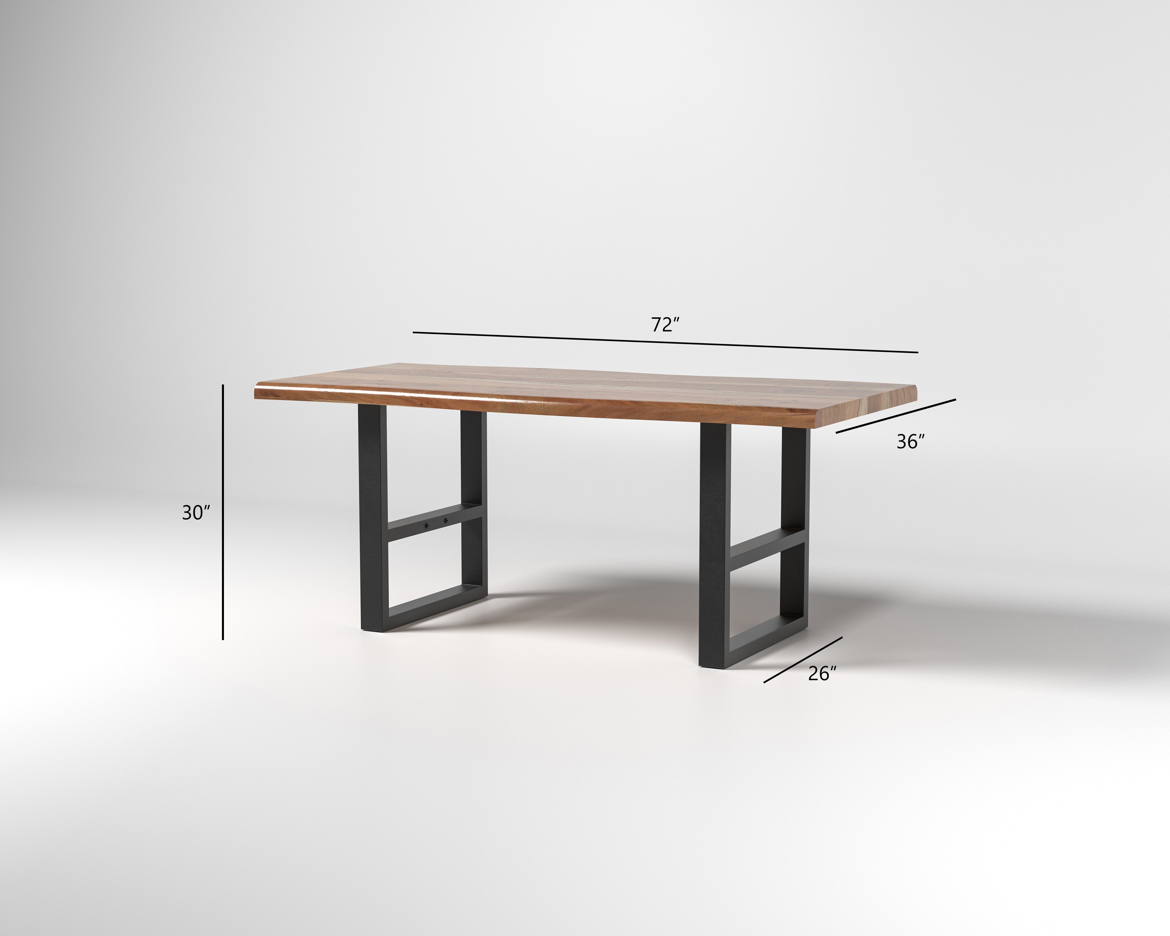 Nathan 72" Live Edge Dining Table - Honeycomb