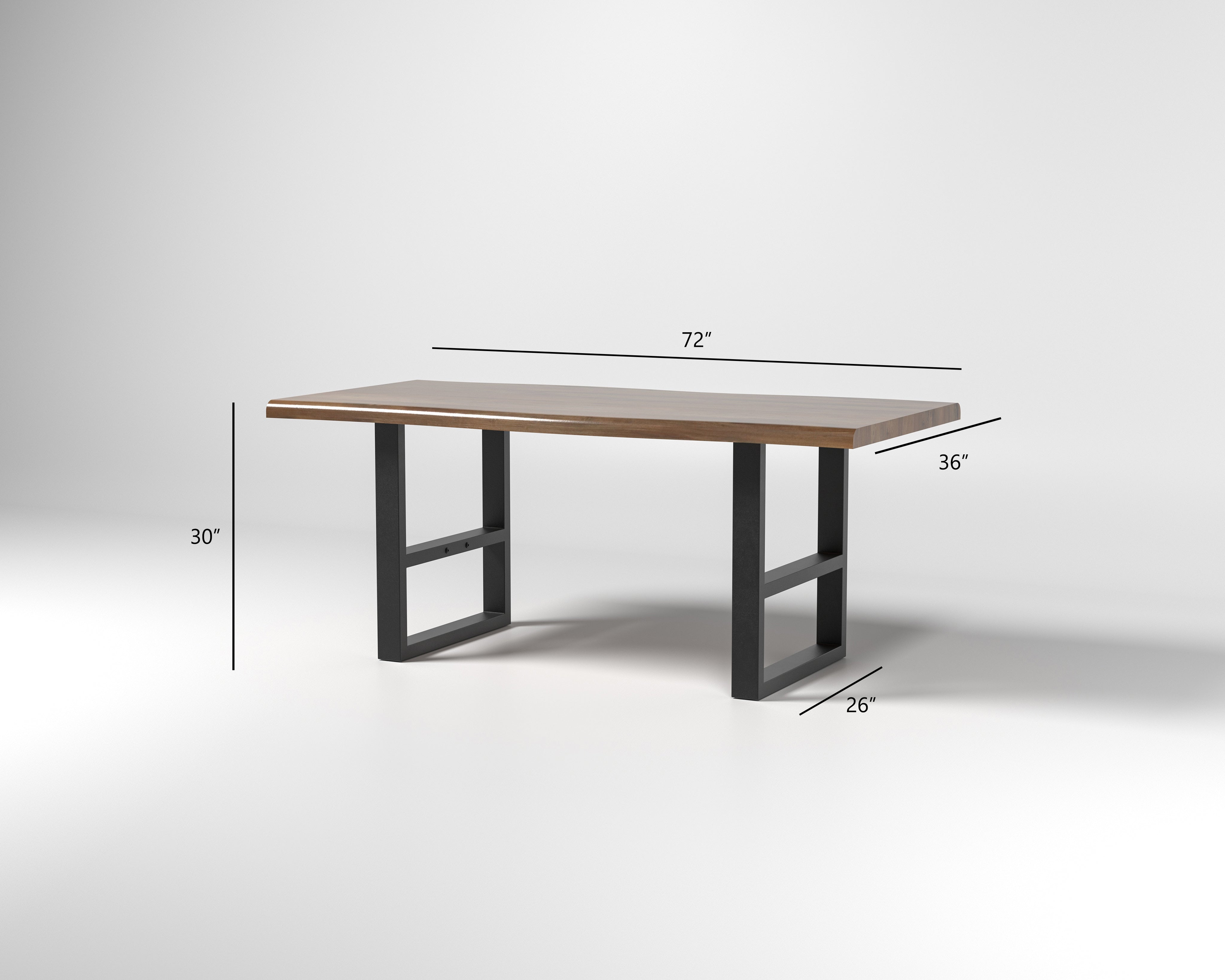 Nathan 72" Live Edge Dining Table - Woodland