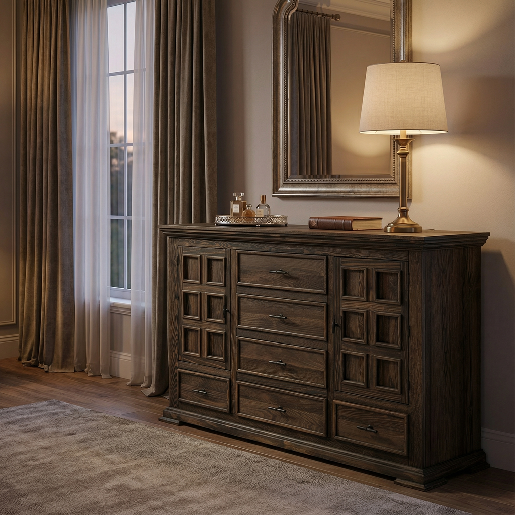 Dothan 69" 6 Drawer Dresser - Dark Cocoa Classic Carolina Home Dothan 69" 6 Drawer Dresser - Dark Cocoa Classic Carolina Home