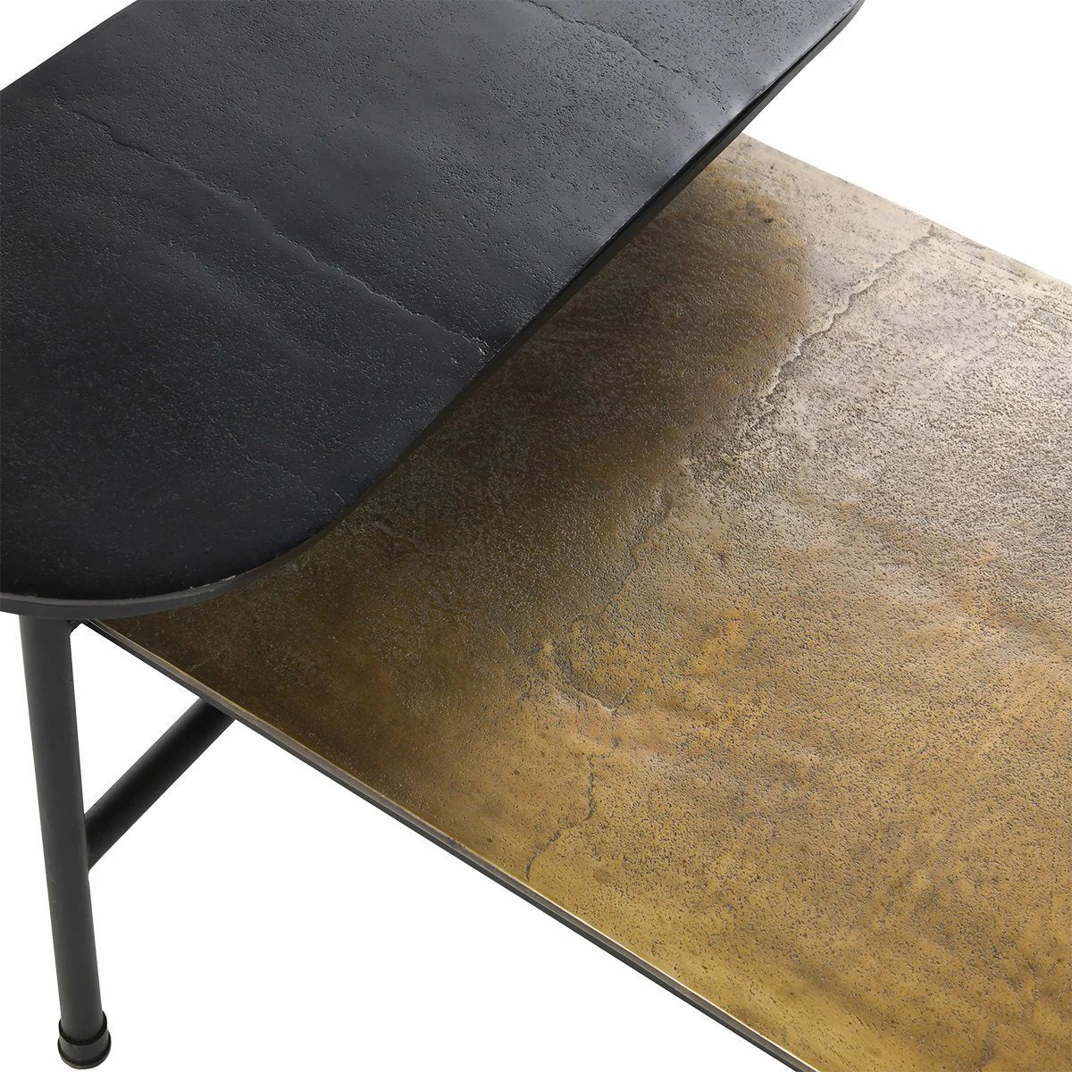 Rochelle 42" Aluminum Rectangular Coffee Table - Dark Antique