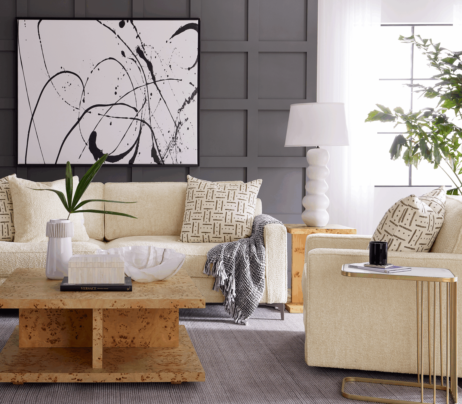 Meridian 47" Occasional Chair - Performance Plush Pearl