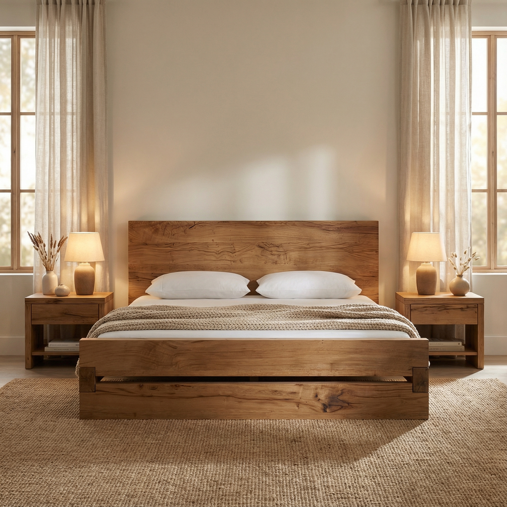 Eliza 69" Reclaimed Oak Queen Bed - Natural