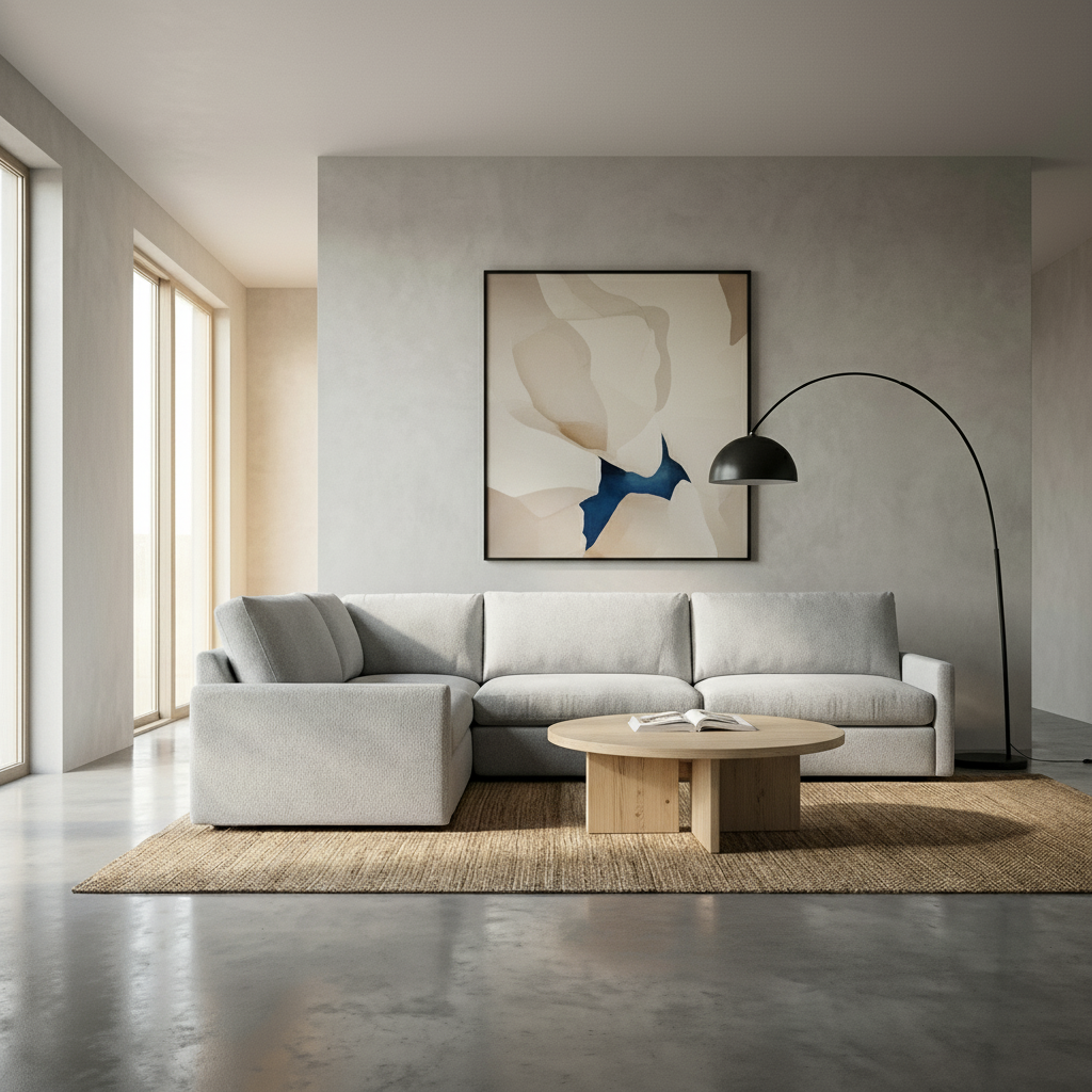 Ethan Quick Ship 117" x 103" 5 Trillium Cushion Sectional - Crypton Natural Linen