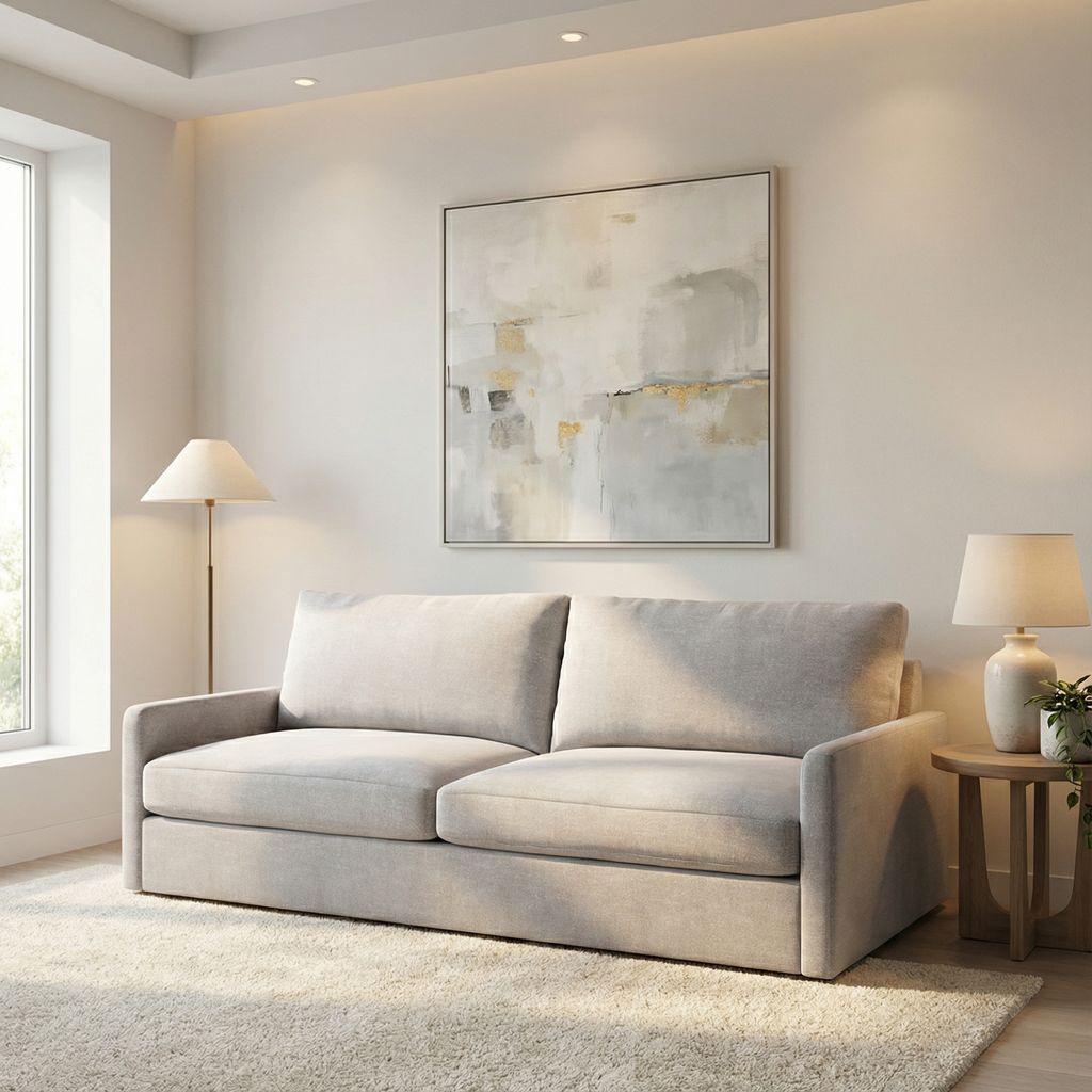 Ethan Express Ship 95" 2 Trillium Cushion Sofa - Performance Natural Cream