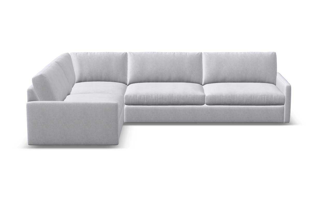 Ethan Luxe Express Ship 117" x 103" 5 Trillium Cushion Sectional - Crypton Natural Linen