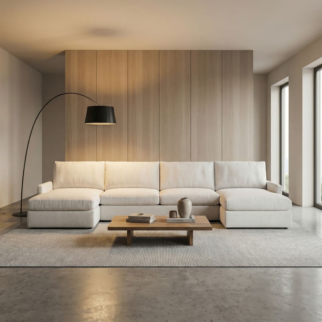 Ethan Luxe Express Ship 147" Trillium Cushion Dual Chaise Sectional