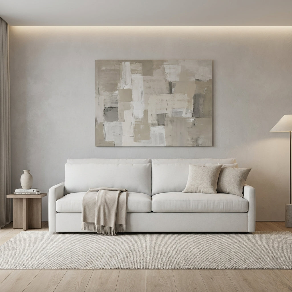 Ethan Luxe Express Ship 95" 2 Trillium Cushion Sofa + Kidney Pillow - Crypton Natural Linen