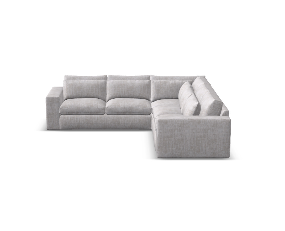 Ethan Luxe Express Ship 117" x 117" 5 Trillium Cushion Sectional + Kidney Pillow