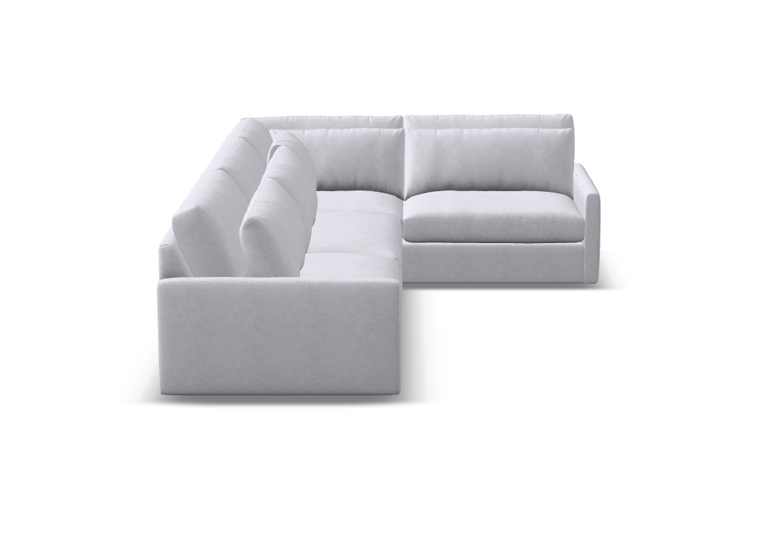 Ethan Luxe Express Ship 135" x 89" 5 Trillium Cushion Sectional + Kidney Pillow