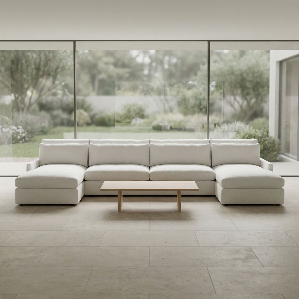 Ethan Luxe Express Ship 161" Trillium Cushion Dual Chaise Sectional + Kidney Pillow