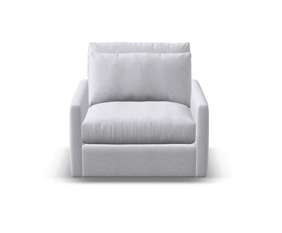 Ethan Luxe Express Ship 40" Occasional Chair + Kidney Pillow - Crypton Natural Linen