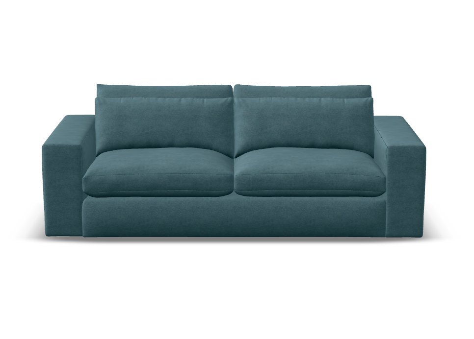 Everette Luxe Express Ship 93" 2 Trillium Cushion Sofa + Kidney Pillow