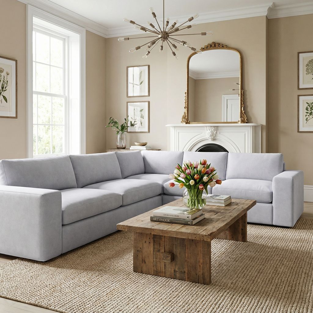 Everette Quick Ship 137" x 95" 5 Trillium Cushion Sectional