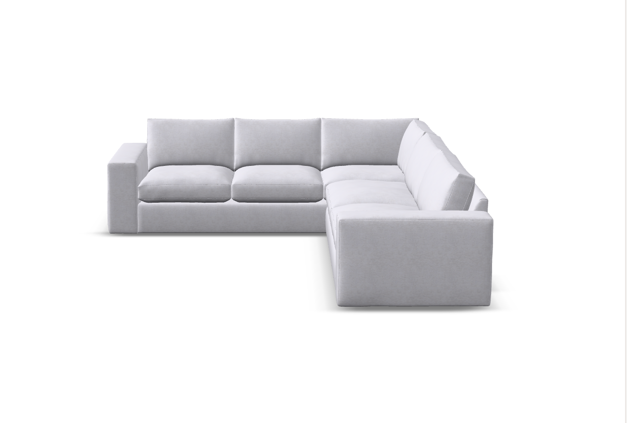 Everette Express Ship 123" x 109" 5 Trillium Cushion Sectional