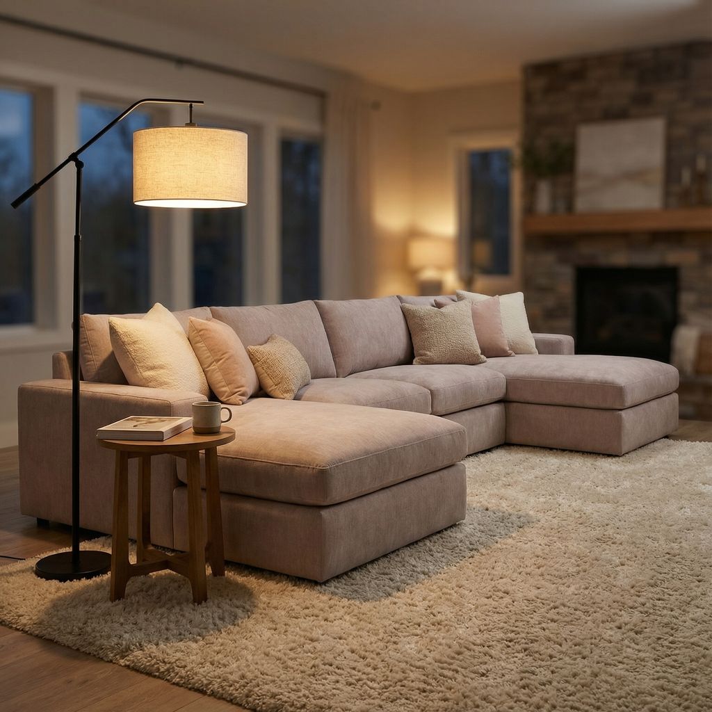 Everette Express Ship 159" Trillium Cushion Dual Chaise Sectional