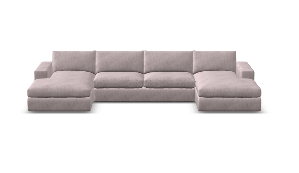 Everette Express Ship 159" Trillium Cushion Dual Chaise Sectional