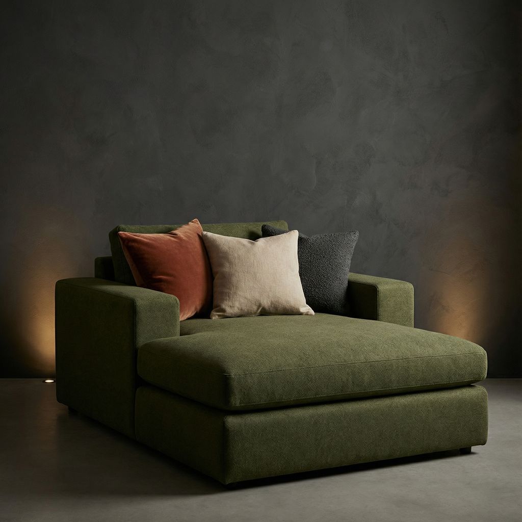 Everette Express Ship 53" Trillium Cushion Chaise Lounge - Juniper Velvet