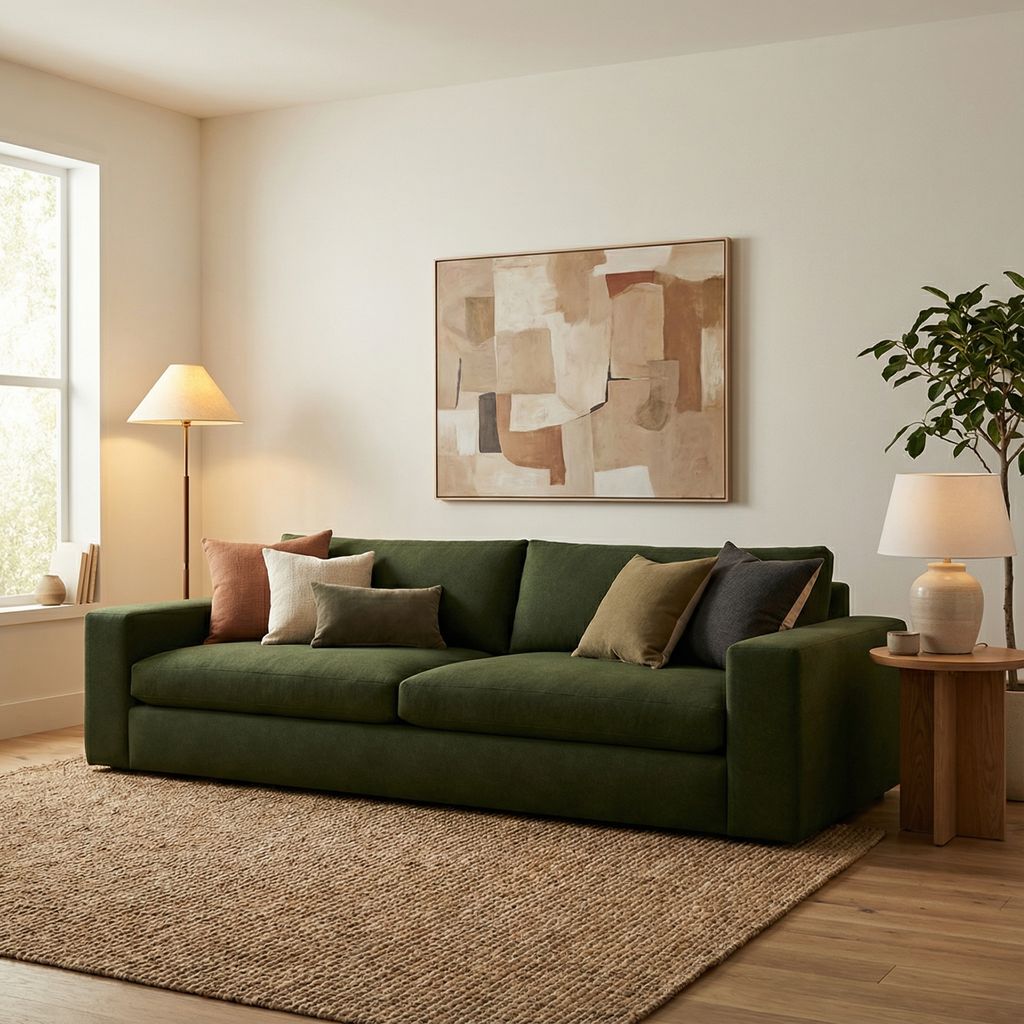 Everette Luxe Express Ship 118" 2 Trillium Cushion Sofa