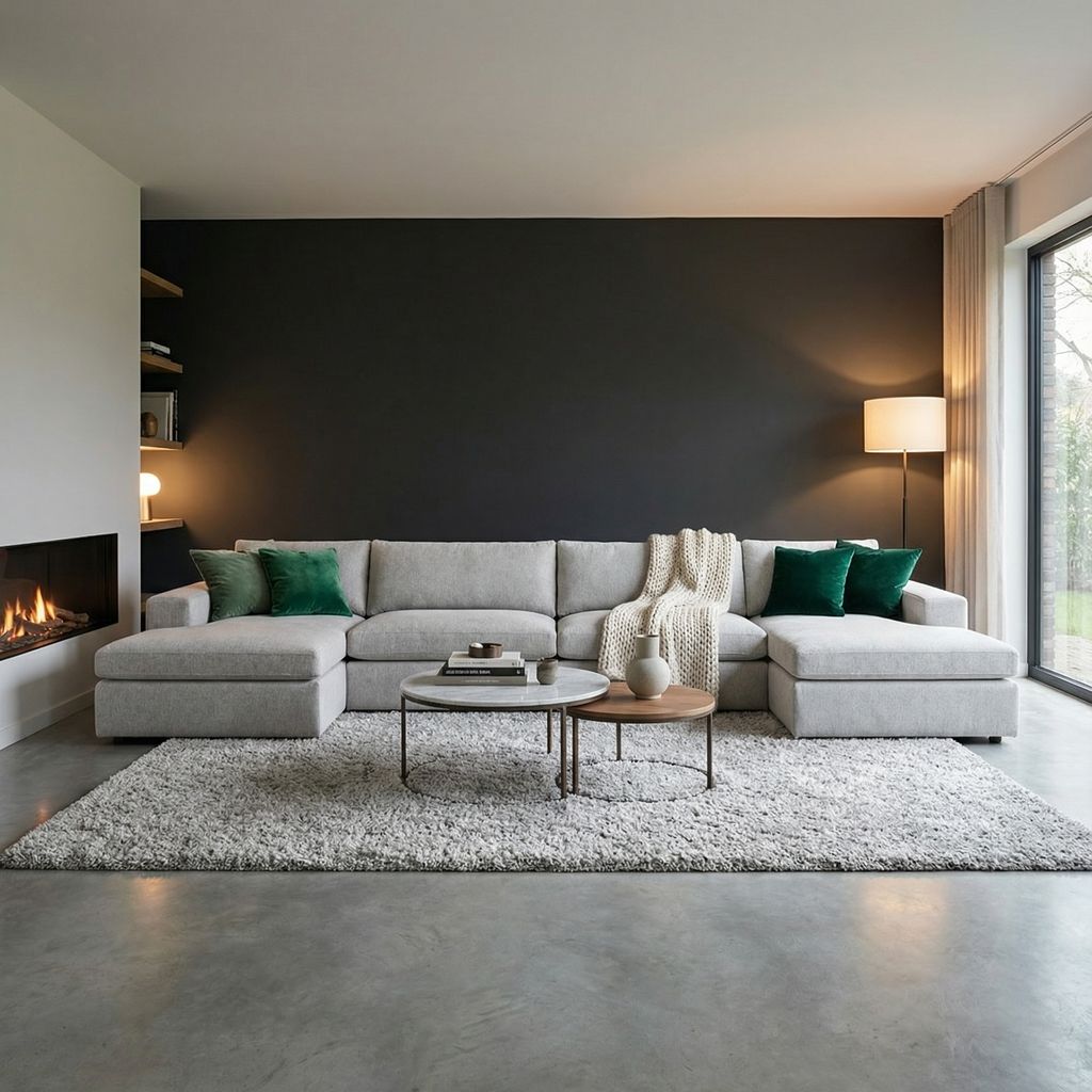 Everette Luxe Express Ship 184" Trillium Cushion Dual Chaise Sectional