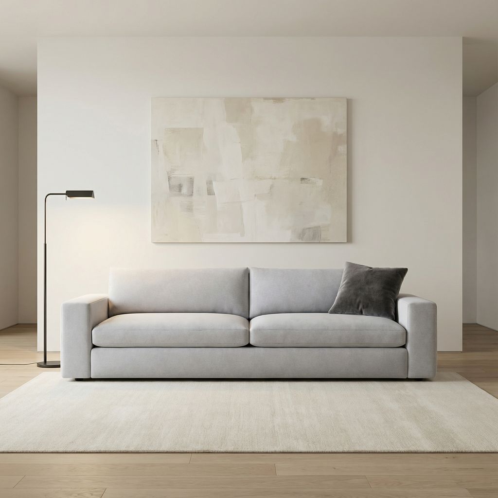 Everette Luxe Express Ship 118" 2 Trillium Cushion Sofa