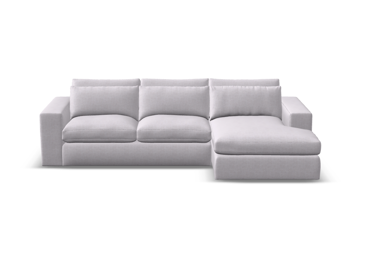 Everette Luxe Express Ship 116" Trillium Sofa + Chaise + Kidney Pillow - Crypton Quicksilver
